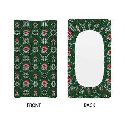 Santa Claus Knitted Pattern Print Changing Pad Cover