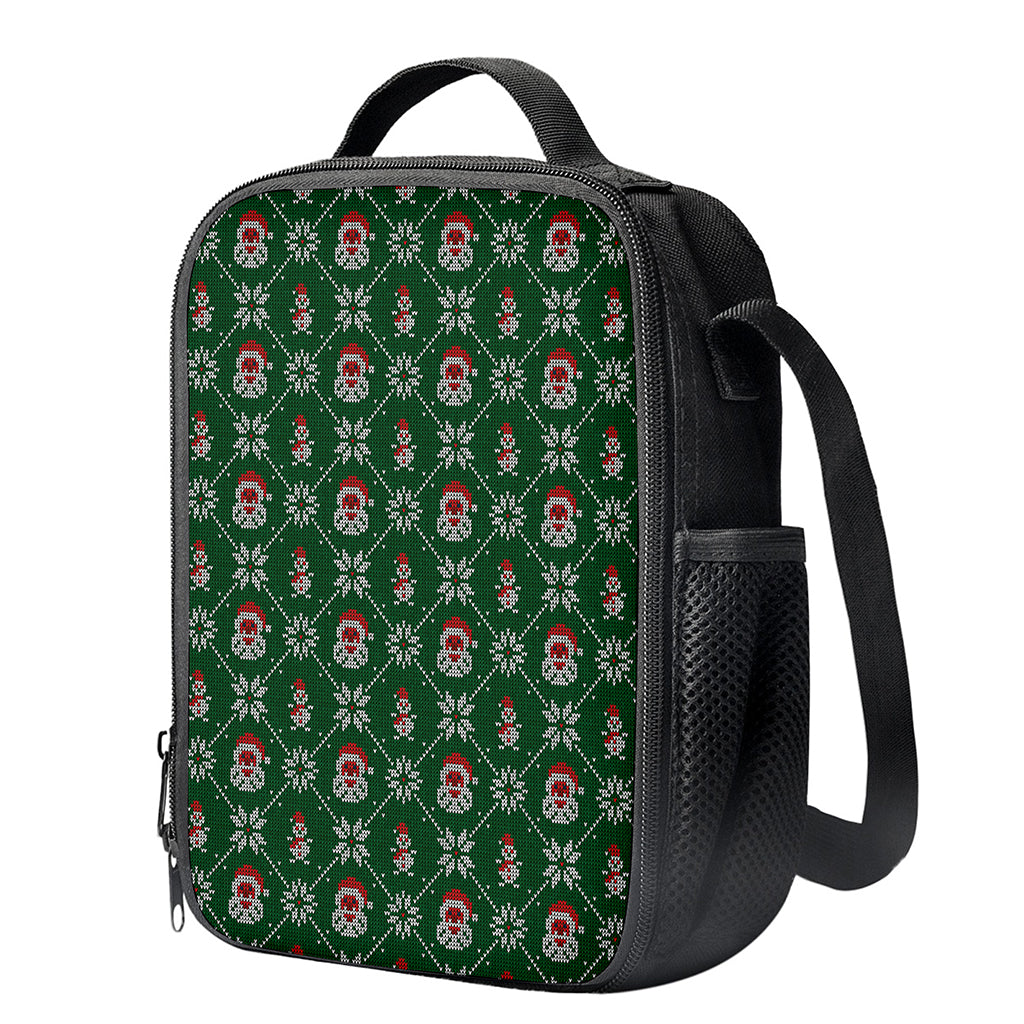 Santa Claus Knitted Pattern Print Crossbody Lunch Bag