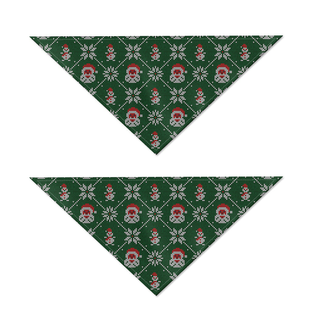 Santa Claus Knitted Pattern Print Dog Bandana