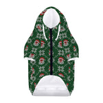 Santa Claus Knitted Pattern Print Dog Zip Up Hoodie