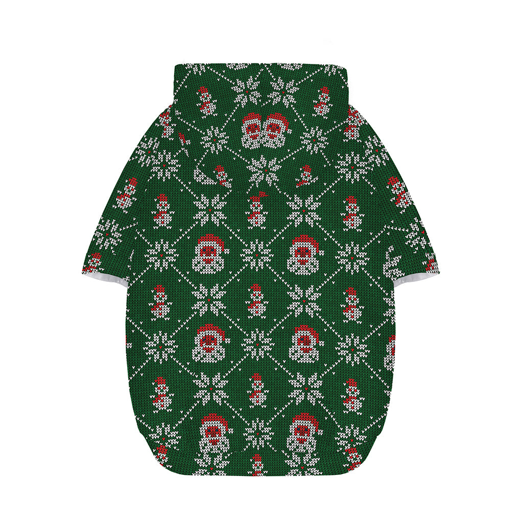 Santa Claus Knitted Pattern Print Dog Zip Up Hoodie