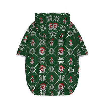 Santa Claus Knitted Pattern Print Dog Zip Up Hoodie