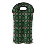 Santa Claus Knitted Pattern Print Double Neoprene Wine Tote