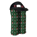 Santa Claus Knitted Pattern Print Double Neoprene Wine Tote