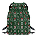 Santa Claus Knitted Pattern Print Drawstring Backpack
