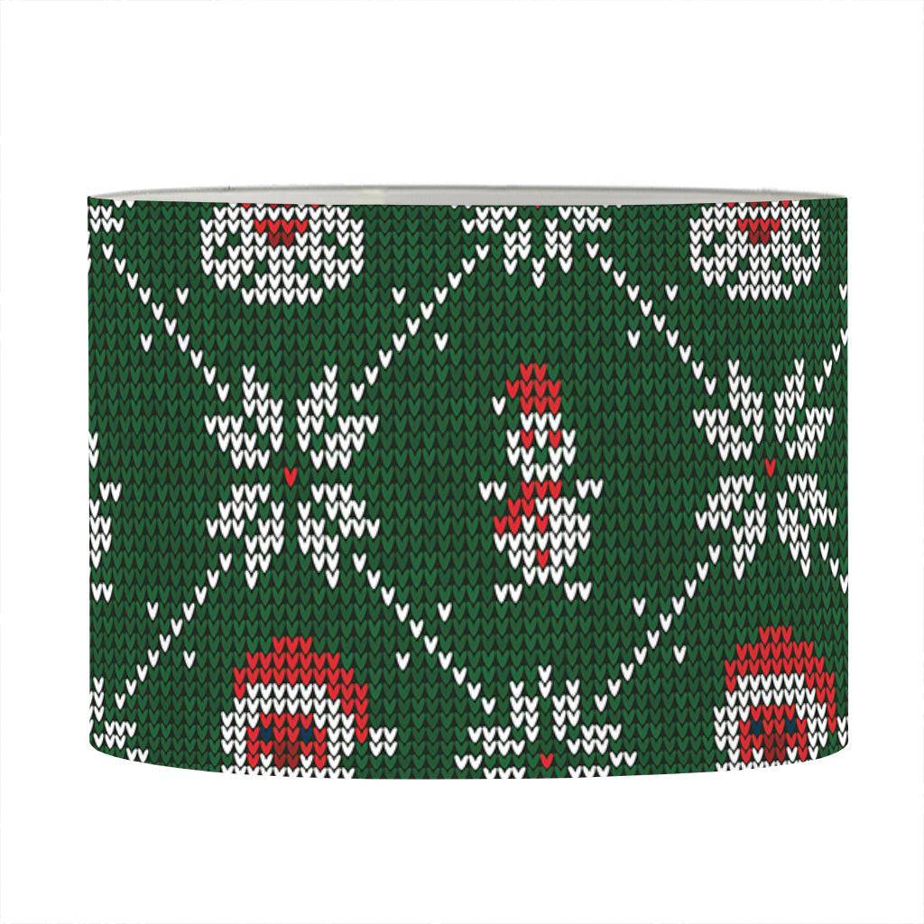 Santa Claus Knitted Pattern Print Drum Lamp Shade
