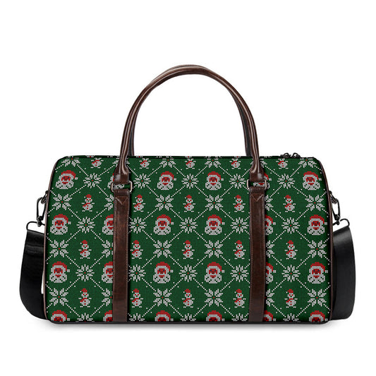 Santa Claus Knitted Pattern Print Duffle Bag