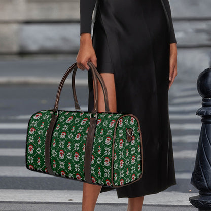 Santa Claus Knitted Pattern Print Duffle Bag