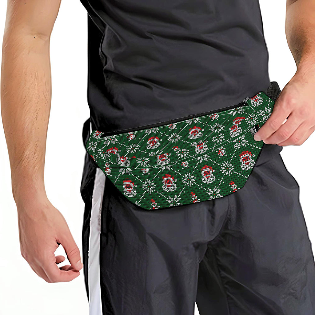 Santa Claus Knitted Pattern Print Fanny Pack