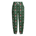 Santa Claus Knitted Pattern Print Fleece Lined Knit Pants