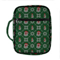 Santa Claus Knitted Pattern Print Front Pocket Bible Bag
