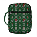 Santa Claus Knitted Pattern Print Front Pocket Bible Bag