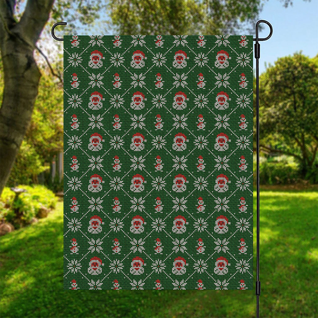 Santa Claus Knitted Pattern Print Garden Flag