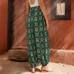 Santa Claus Knitted Pattern Print Harem Pants