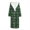 Santa Claus Knitted Pattern Print Hooded Bathrobe