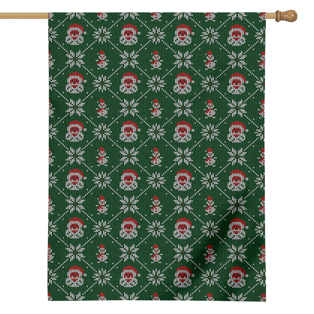 Santa Claus Knitted Pattern Print House Flag