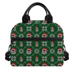 Santa Claus Knitted Pattern Print Insulated Lunch Bag