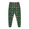Santa Claus Knitted Pattern Print Jogger Pants