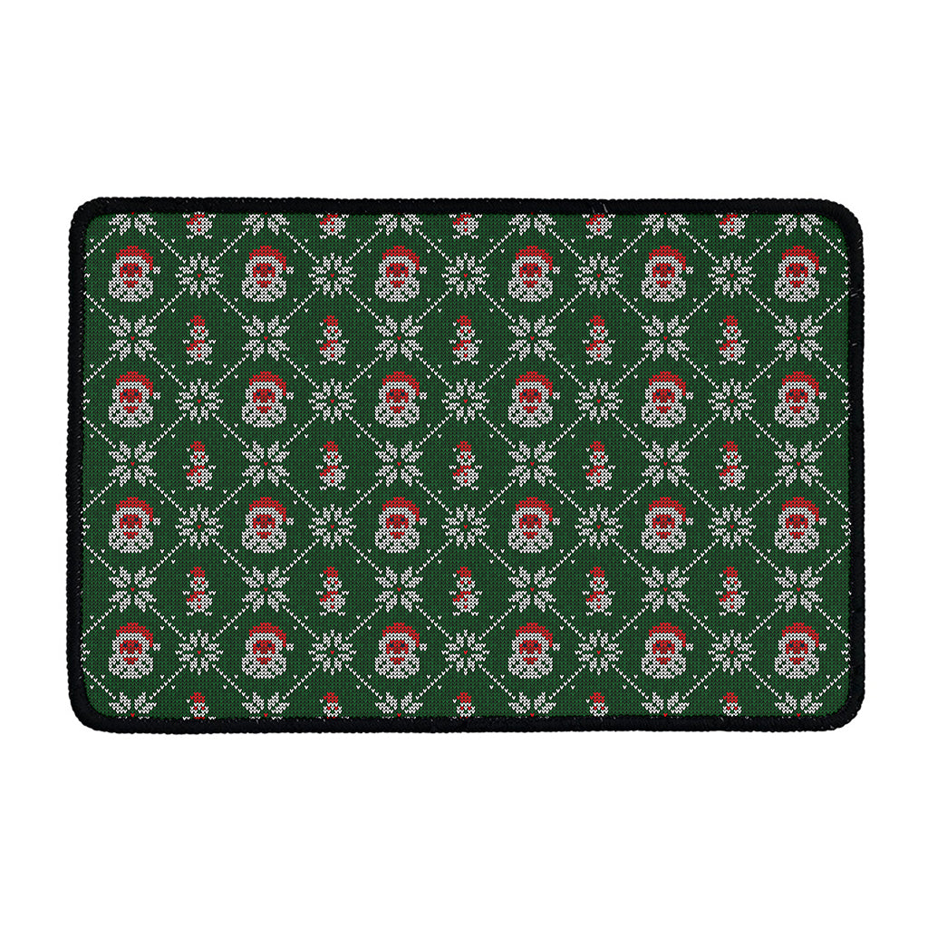 Santa Claus Knitted Pattern Print Kitchen Mat