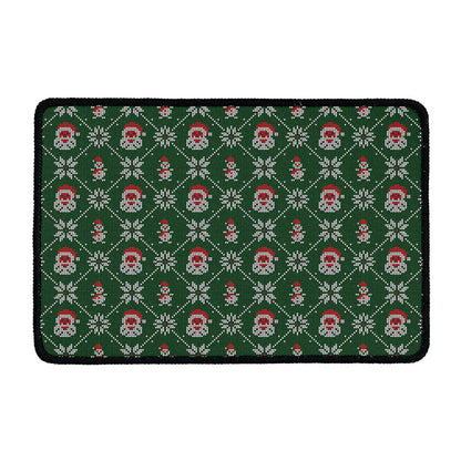Santa Claus Knitted Pattern Print Kitchen Mat