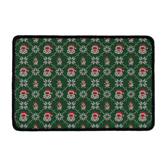 Santa Claus Knitted Pattern Print Kitchen Mat