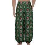 Santa Claus Knitted Pattern Print Lantern Pants