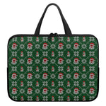 Santa Claus Knitted Pattern Print Laptop Sleeve With Handle