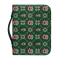 Santa Claus Knitted Pattern Print Leather Bible Cover