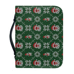 Santa Claus Knitted Pattern Print Leather Bible Cover