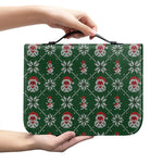 Santa Claus Knitted Pattern Print Leather Bible Cover