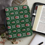 Santa Claus Knitted Pattern Print Leather Bible Cover