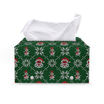 Santa Claus Knitted Pattern Print Leather Tissue Box Cover
