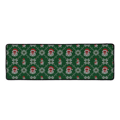 Santa Claus Knitted Pattern Print Long Kitchen Mat