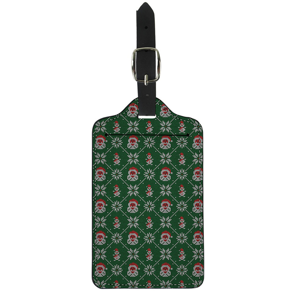 Santa Claus Knitted Pattern Print Luggage Tag