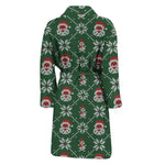 Santa Claus Knitted Pattern Print Men's Bathrobe