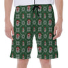 Santa Claus Knitted Pattern Print Men's Beach Shorts