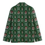 Santa Claus Knitted Pattern Print Men's Blazer