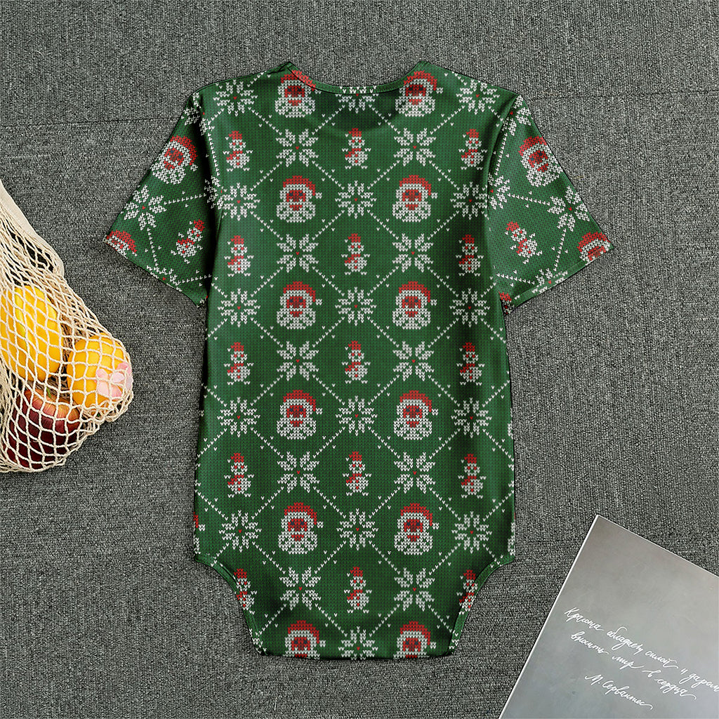 Santa Claus Knitted Pattern Print Men's Bodysuit