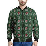 Santa Claus Knitted Pattern Print Men's Bomber Jacket