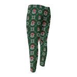 Santa Claus Knitted Pattern Print Men's Compression Pants