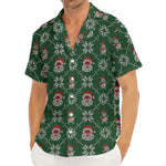 Santa Claus Knitted Pattern Print Men's Deep V-Neck Shirt