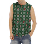 Santa Claus Knitted Pattern Print Men's Fitness Tank Top
