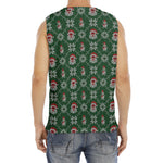 Santa Claus Knitted Pattern Print Men's Fitness Tank Top