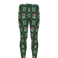 Santa Claus Knitted Pattern Print Men's Leggings