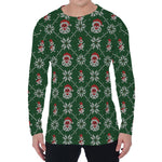 Santa Claus Knitted Pattern Print Men's Long Sleeve T-Shirt