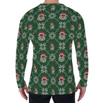 Santa Claus Knitted Pattern Print Men's Long Sleeve T-Shirt