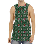 Santa Claus Knitted Pattern Print Men's Muscle Tank Top