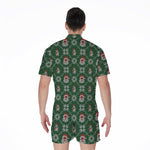Santa Claus Knitted Pattern Print Men's Rompers