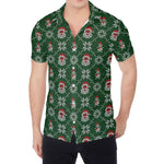 Santa Claus Knitted Pattern Print Men's Shirt