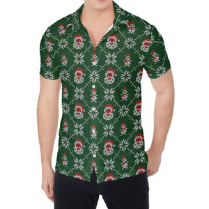 Santa Claus Knitted Pattern Print Men's Shirt